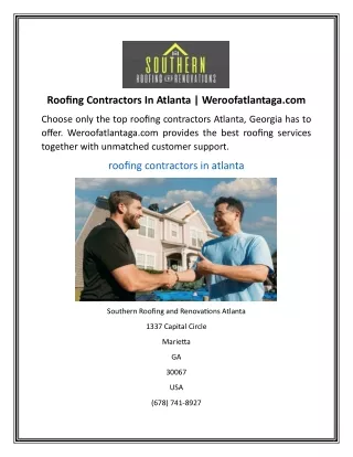 Roofing Contractors In Atlanta  Weroofatlantaga.com