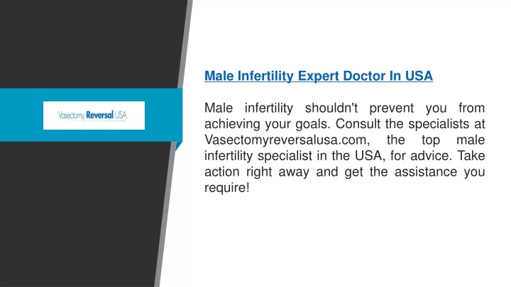 male infertility expert doctor in usa male