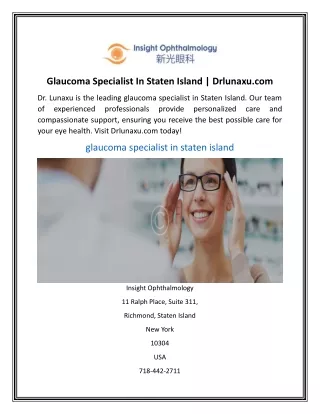 glaucoma specialist in staten island drlunaxu com