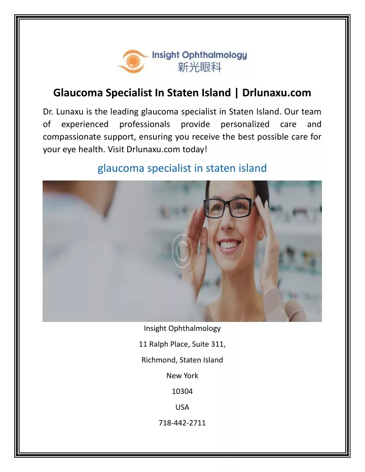 glaucoma specialist in staten island drlunaxu com