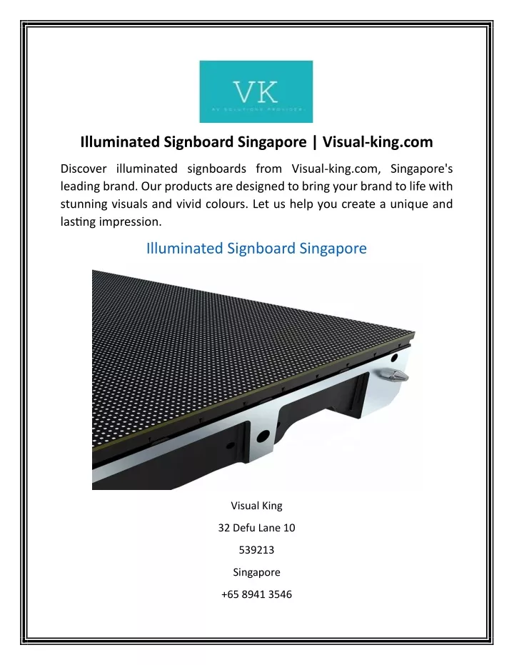 illuminated signboard singapore visual king com