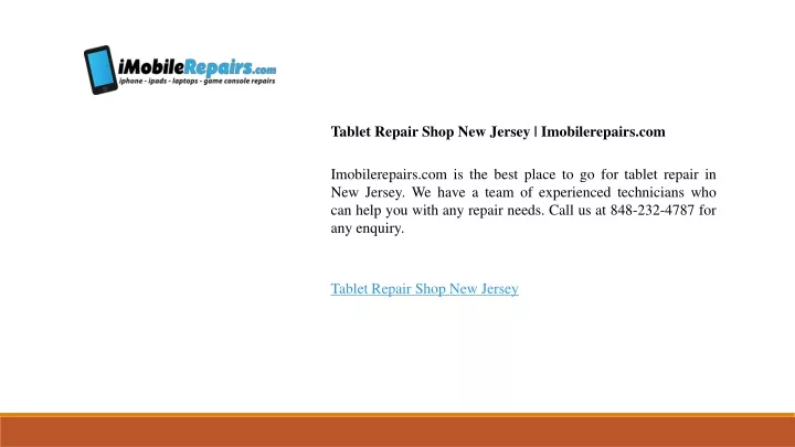 tablet repair shop new jersey imobilerepairs com