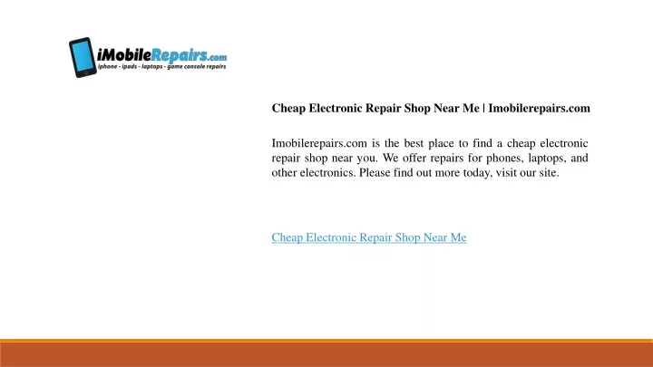 cheap electronic repair shop near