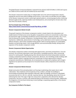 the global elevator components market is expected