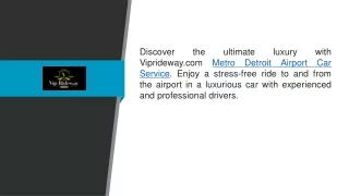 Metro Detroit Airport Car Service | Viprideway.com