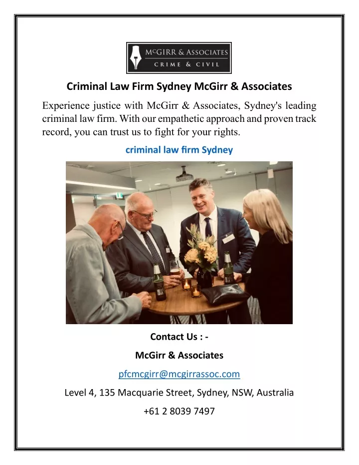 criminal law firm sydney mcgirr associates