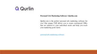 Personal Urls Marketing Software  Qurlin.com
