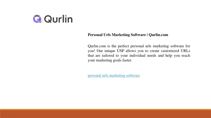 personal urls marketing software qurlin com