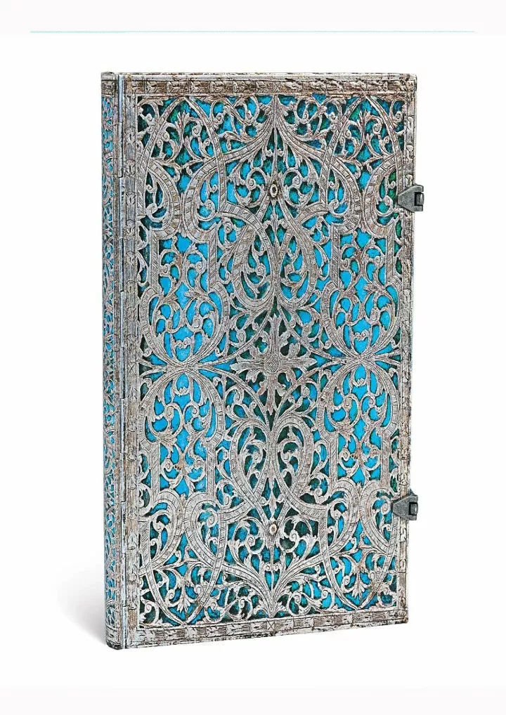 paperblanks maya blue silver filigree collection