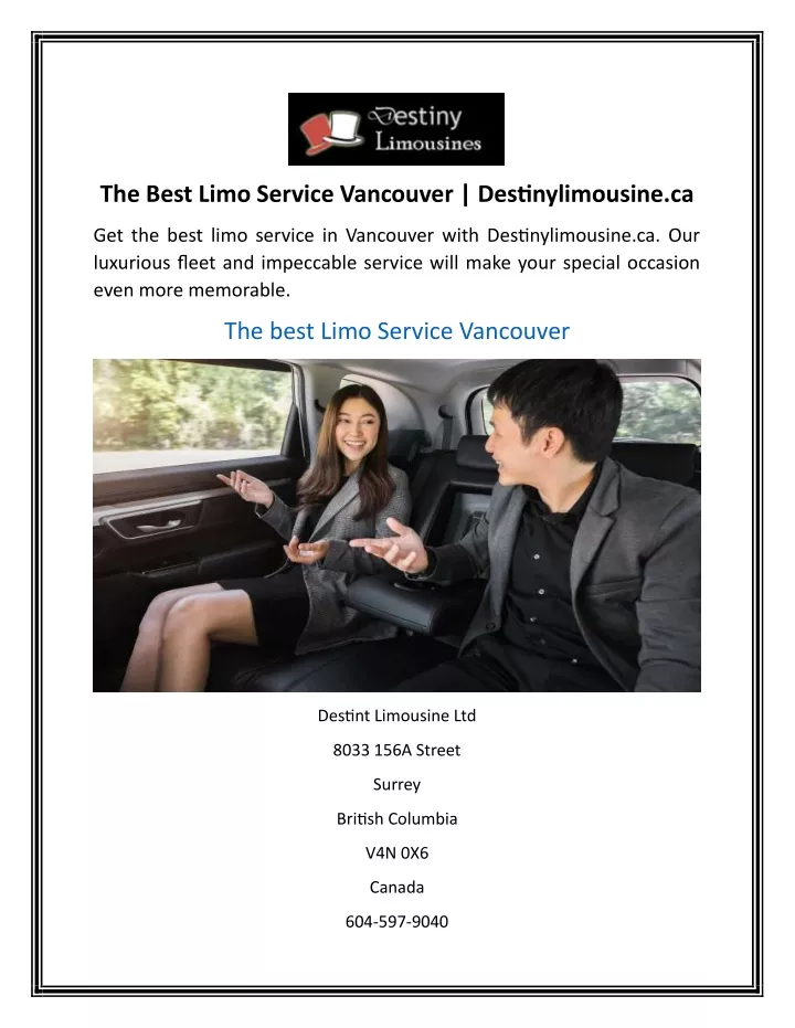 the best limo service vancouver destinylimousine