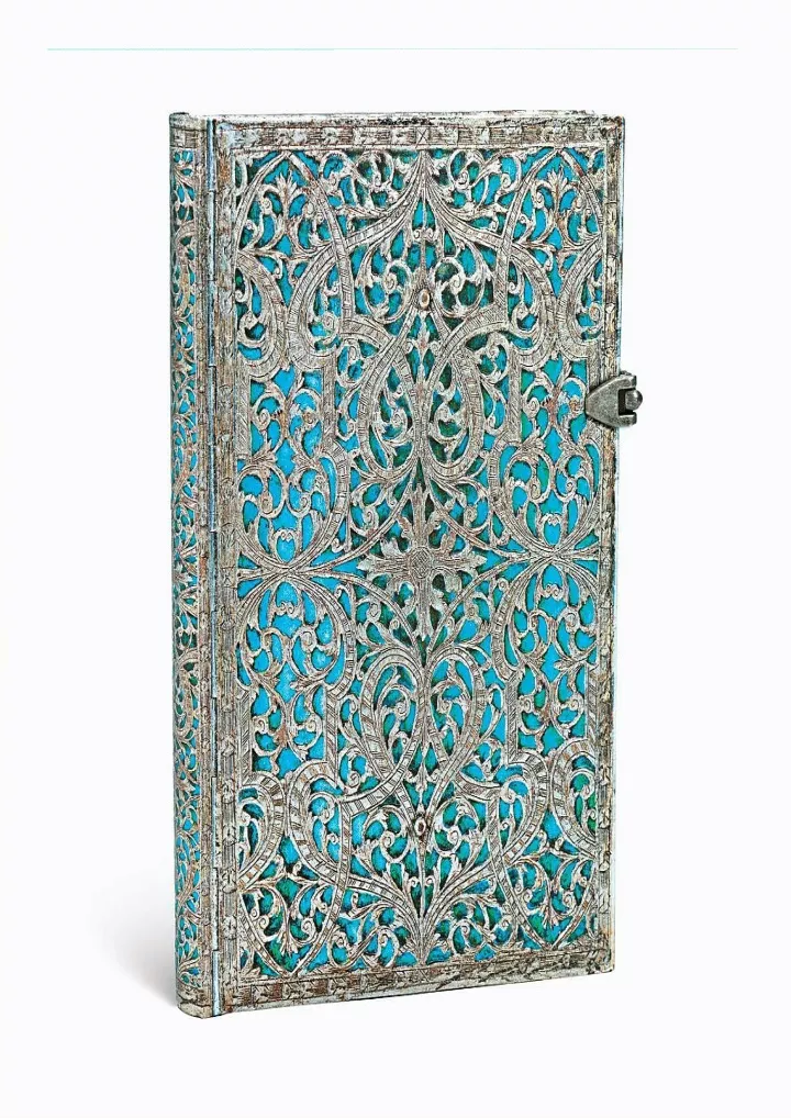 paperblanks maya blue lined midi journal silver