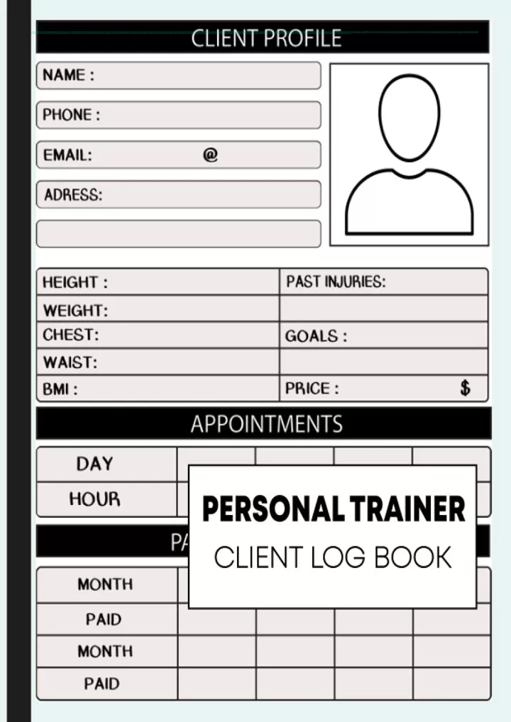 personal trainer client log book client book