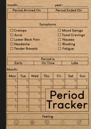 [PDF READ ONLINE] Period Tracker: Ovulation Tracker journal, Menstrual cycle tra