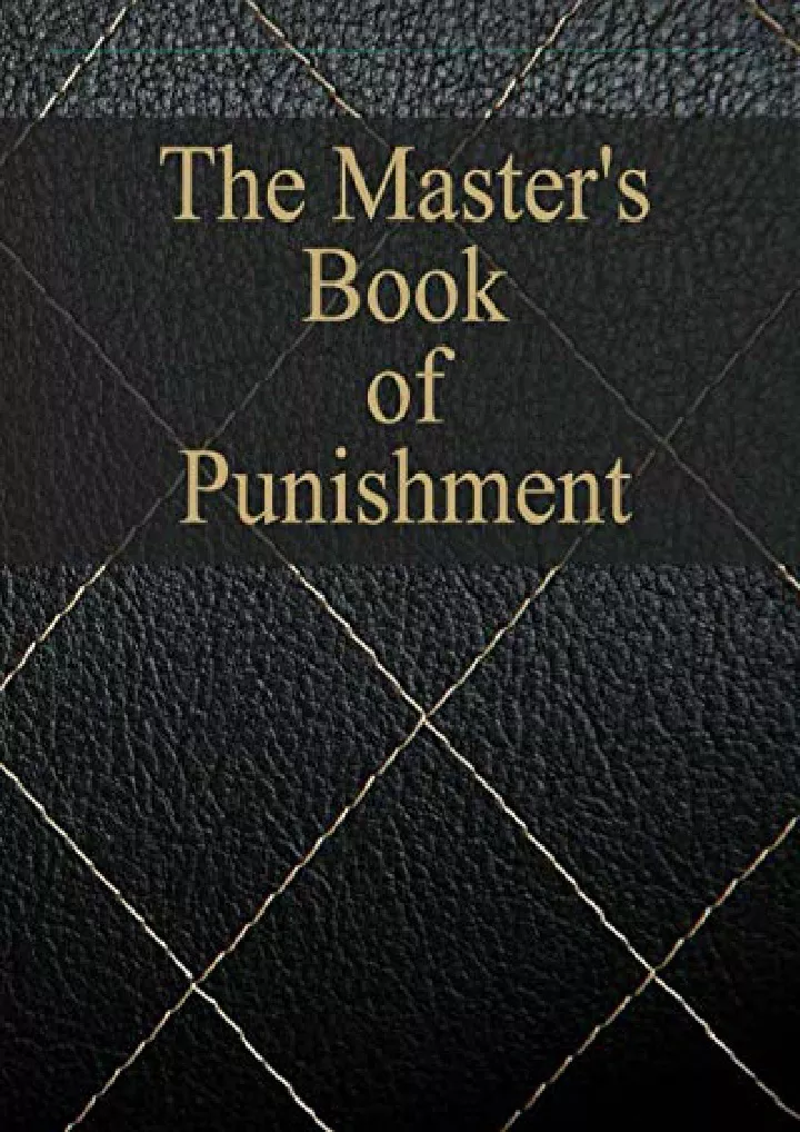 the master s book of punishment a journal