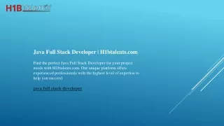 Java Full Stack Developer  H1btalents.com