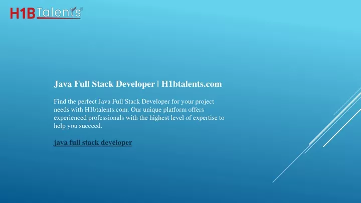 java full stack developer h1btalents com find