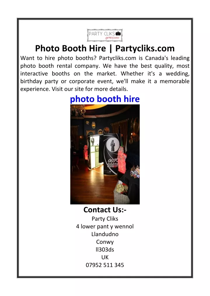 photo booth hire partycliks com want to hire