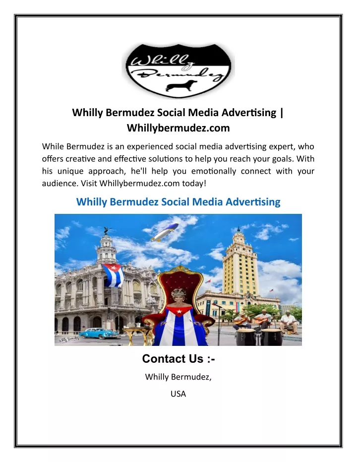 whilly bermudez social media advertising