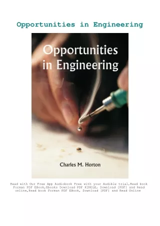 DOWNLOAD [eBook] Opportunities in Engineering