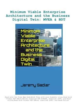 eBooks DOWNLOAD Minimum Viable Enterprise Architecture and the Business Digital