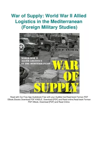DOWNLOAD Books War of Supply World War II Allied Logistics in the Mediterranean