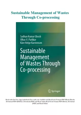 eBooks DOWNLOAD Sustainable Management of Wastes Through Co-processing