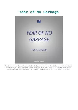Download PDF Year of No Garbage