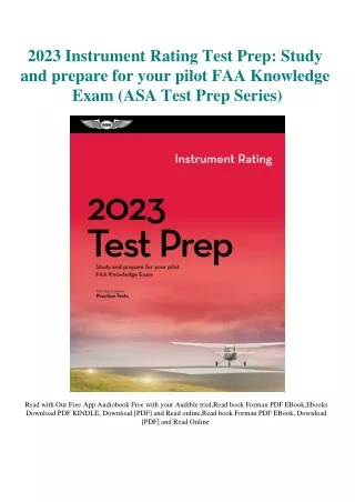 eBooks DOWNLOAD 2023 Instrument Rating Test Prep Study and prepare for your pilo