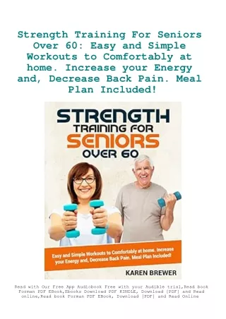 EBook PDF Strength Training For Seniors Over 60 Easy and Simple Workouts to Comf