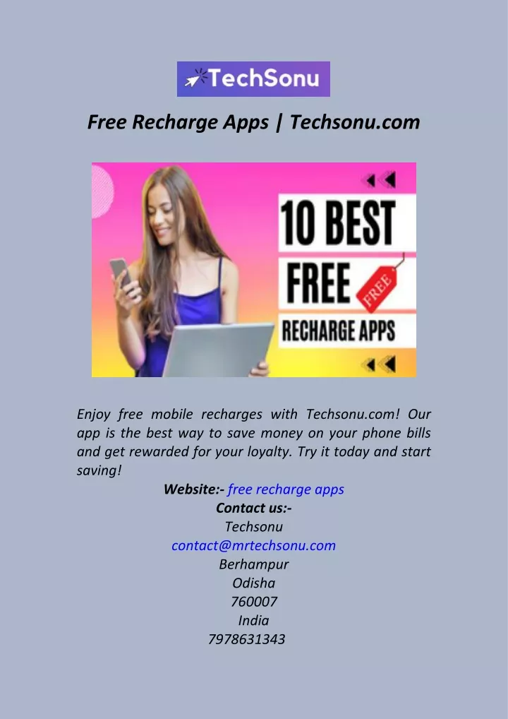 free recharge apps techsonu com