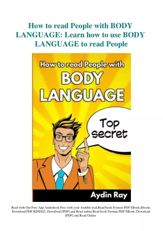 READ [DOWNLOAD] How to read People with BODY LANGUAGE Learn how to use BODY LANG
