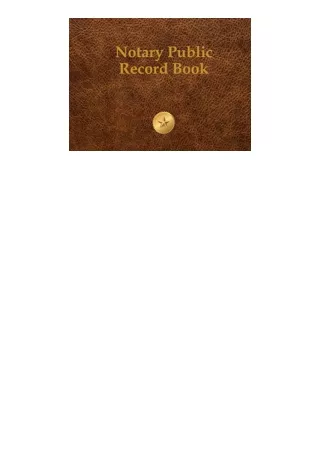 Download Pdf Notary Public Record Book Notary Journal For State Mandated Record