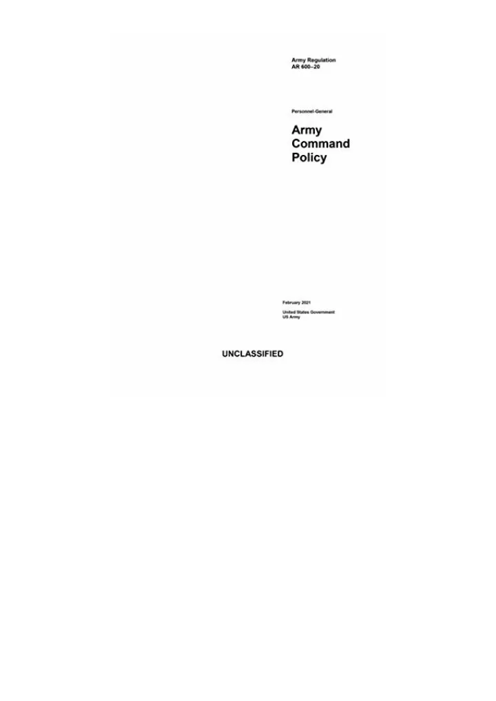 PPT - Download Pdf Army Regulation Ar 600 20 Army Command Policy ...