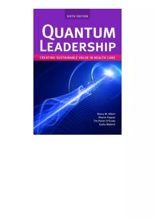 Ebook Download Quantum Leadership Creating Sustainable Value In Health Care Free