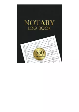 Pdf Read Online Notary Log Book Notary Public Record Book Notary Book Journal No