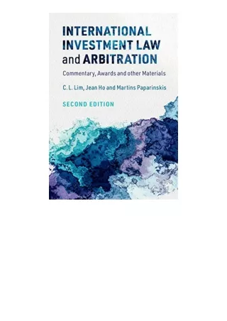 Ebook Download International Investment Law And Arbitration Commentary Awards An