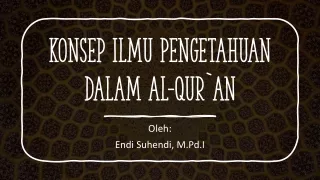 Konsep Ilmu Pengetahuan dalam Al-Qur`an