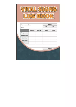 Download PDF Vital Signs Log Book Personal Health Record Keeper And Logbook Vita