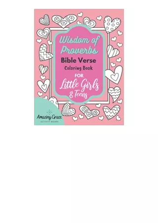 Download PDF Wisdom of Proverbs Bible Verse Coloring Book for Little Girls and T