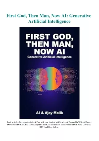 eBooks DOWNLOAD First God  Then Man  Now AI Generative Artificial Intelligence