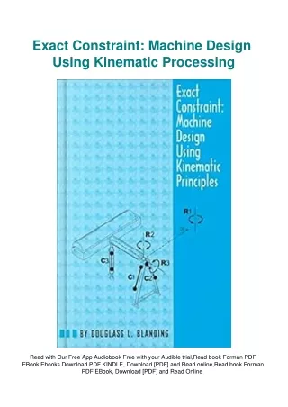 DOWNLOAD Book Exact Constraint Machine Design Using Kinematic Processing