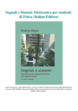DOWNLOAD [PDF] Segnali e Sistemi Elettronica per studenti di Fisica (Italian Edi
