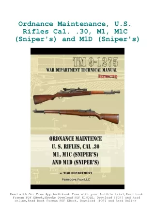 DOWNLOAD eBooks Ordnance Maintenance  U.S. Rifles Cal. .30  M1  M1C (Sniper's) a