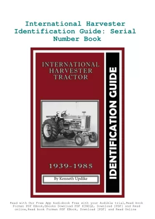 READ [DOWNLOAD] International Harvester Identification Guide Serial Number Book
