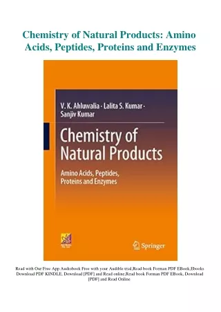DOWNLOAD eBooks Chemistry of Natural Products Amino Acids  Peptides  Proteins an