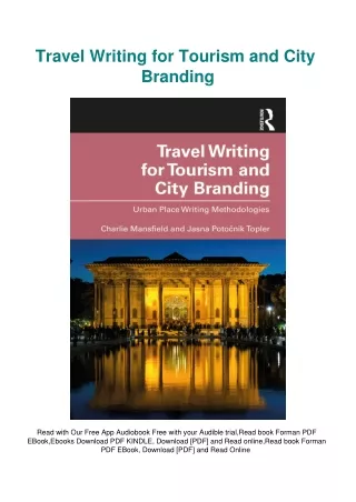 eBooks DOWNLOAD Travel Writing for Tourism and City Branding