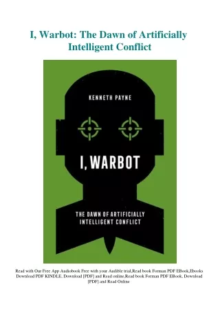 EBook PDF I  Warbot The Dawn of Artificially Intelligent Conflict