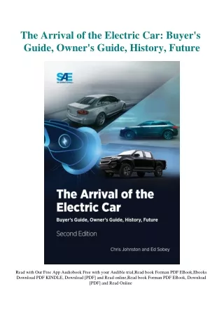 [DOWNLOAD] eBooks The Arrival of the Electric Car Buyer's Guide  Owner's Guide