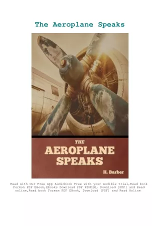 [PDF] eBooks The Aeroplane Speaks