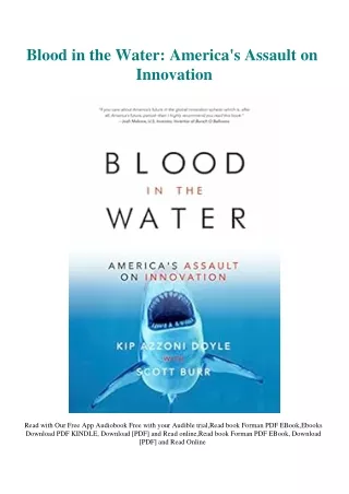 DOWNLOAD eBooks Blood in the Water America's Assault on Innovation